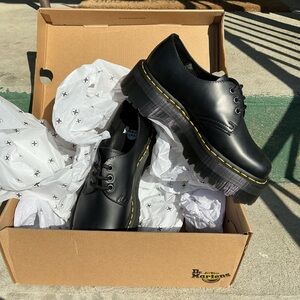 NEW Dr.  Doc Martens Quad Retro AW004 1461 Quad Polished Smooth Black EU 38